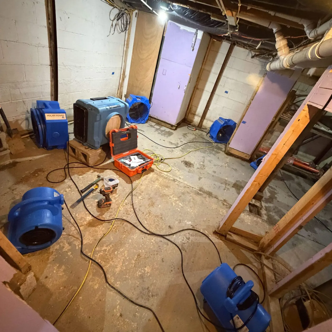 IICRC certified drying setup in Madison County, IN