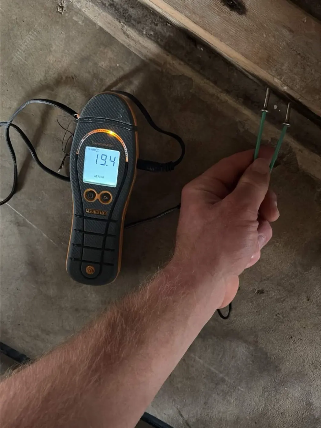 Documented moisture readings in Madison County, IN